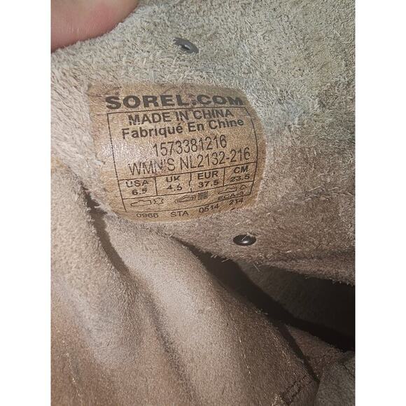 Sorel Women's Joan of Arctic Wedge Mid Boots Waterproof Leather Tan Size 6.5 - Picture 6 of 7